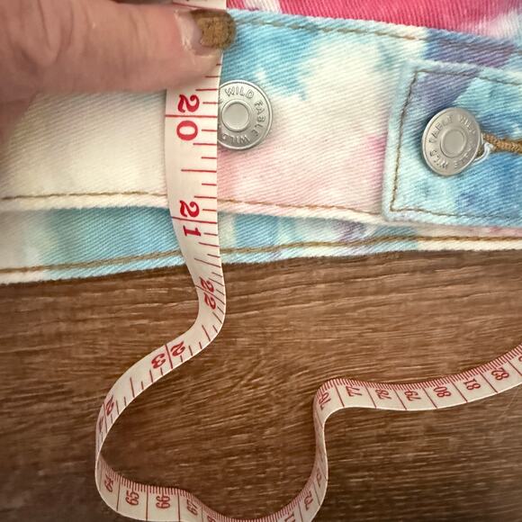 Upcycled Wild Fable Pastel Tie Dye Trucker Jacket w/Graphic & Towel Sleeves XL - Picture 12 of 12